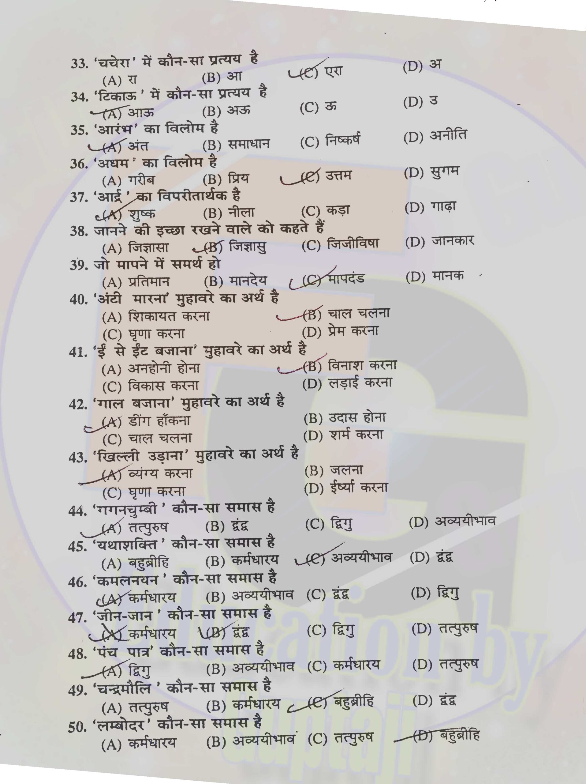 12th Hindi Viral Question 2023