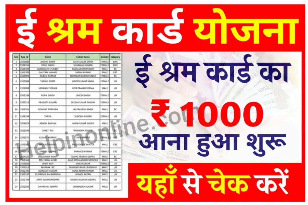 E Shram Card New Beneficial List 2025 , e shram card check balance status , e shram card beneficiary list 2025 , e shram card payment list , e shram card new list 2025 , ई श्रम कार्ड न्यू लिस्ट 2025 , ई श्रम कार्ड पेमेंट स्टेटस चेक 2025